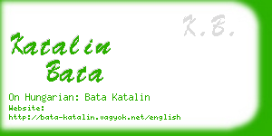 katalin bata business card